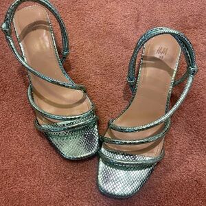H&M Green Block Heel